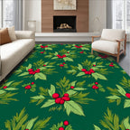 Christmas Holly Berry Garland Rug