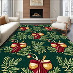 Victorian Red Bow Acorn Greenery Rug