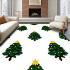 Emerald Evergreen Festive Tree Star Rug