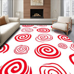 Crimson Swirl Abstract Medley Rug
