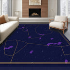 Cosmic Starry Purple Nebula Geometric Rug