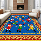 Nutcracker Soldiers Blue Red Border Rug