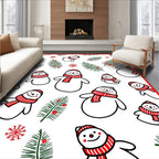 Charming Snowman Pine Berry Repeat Rug