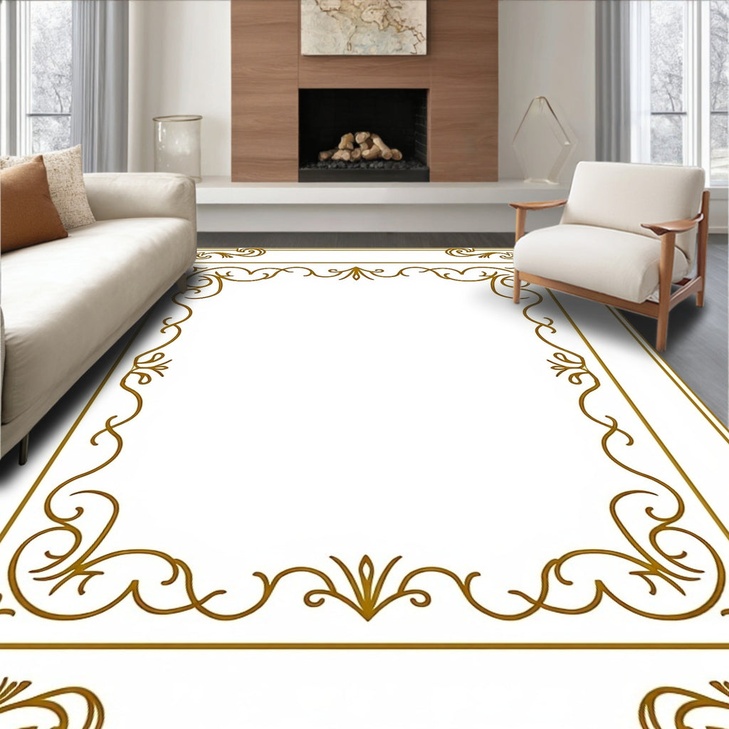 Antique Gold Art Nouveau Frame Rug