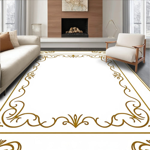 Antique Gold Art Nouveau Frame Rug