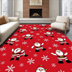 Jolly Santa Claus Snowflake Red Rug