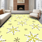 Yellow Snowflake Scatter Graphic Rug