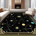 Cosmic Gold Black Celestial Whimsy Rug