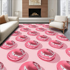 Pink Circular Macaron Repeat Rug