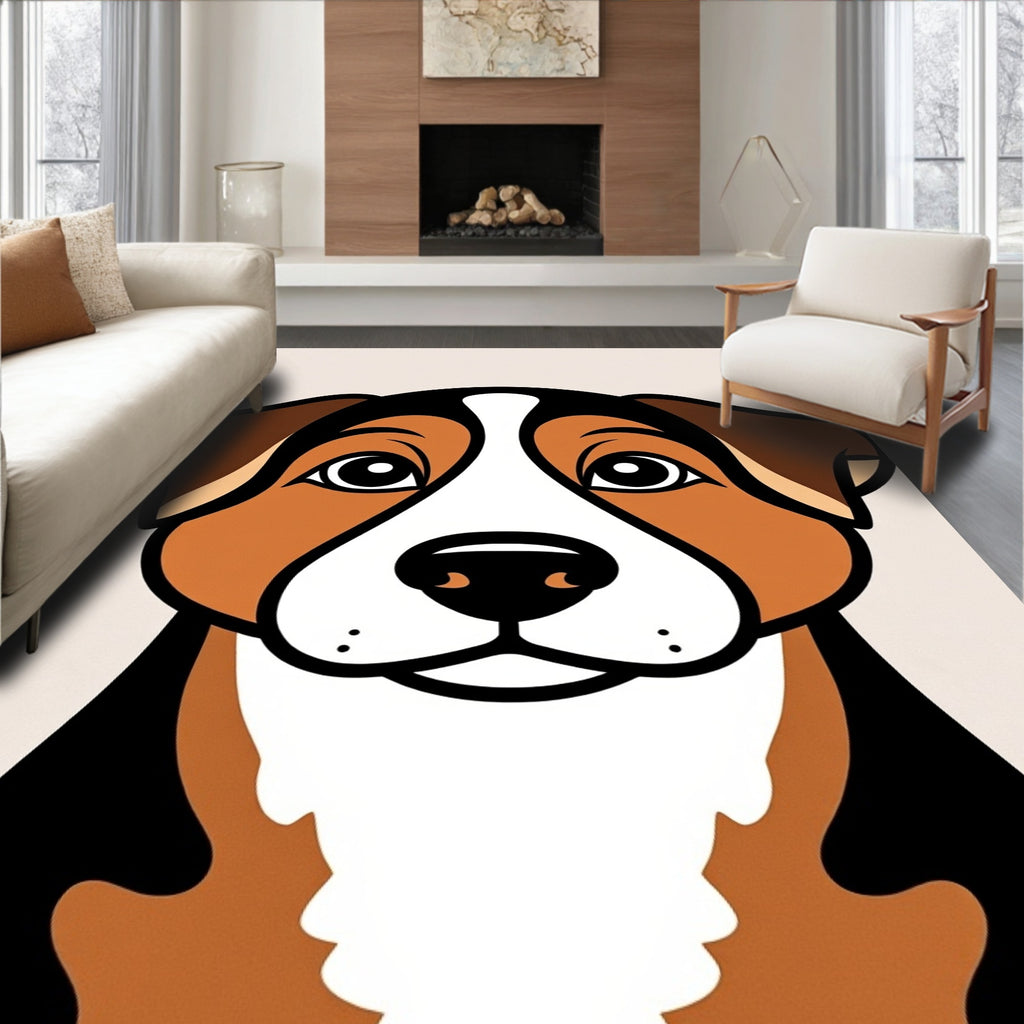 Tri-color Dog Portrait Rug