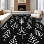 White Evergreen Forest Silhouette Rug
