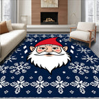 Festive Blue Snow Flake Gnome Rug
