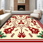 Festive Red Soldier Folk Art Mandala Rug