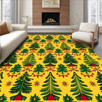 Foliage Pine Tree Folk Art Rug