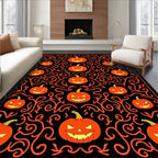Orange Jack O Lantern Swirls Rug