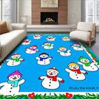Happy Snowmen Winter Holiday Cheer Rug