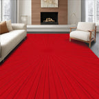 Radiant Crimson Sunburst Rug