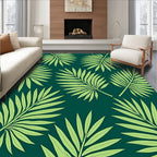 Verdant Palm Fronds Repeating Field Rug