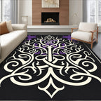 Dark Floral Tree Branch Medallion Rug