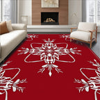 Crimson Floral Starburst Medallion Rug