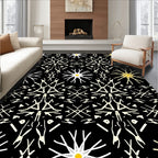 Tribal Black Yellow Starburst Rug