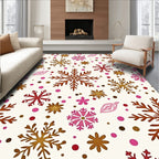 Bronze Pink Festive Snowflake Garland Rug
