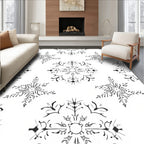 Black and White Snowflake Harmony Rug