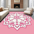 Pink Lace Mandala Floral Rug