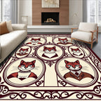 Crimson Tabby Cats Portrait Collection Rug