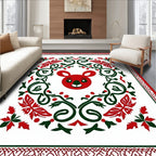 Red Koala Festive Floral Border Rug