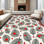 Festive Red Berry Pine Needle Rug
