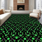 Vibrant Green Floral Vines Rug