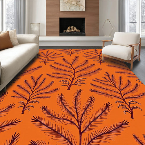 Autumn Pine Branch Repeating Pattern Rug