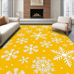 Golden Yellow Snowflake Cluster Rug