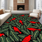 Crimson Cardinals Among Evergreen Boughs Rug