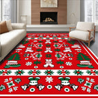 Festive Red Christmas Character Boots Rug