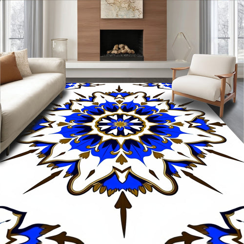 Azure Royal Medallion Arrangement Rug