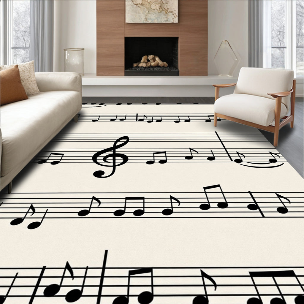 Classic Staff Music Notes Rug