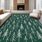Forest Pines White And Green Rug