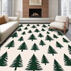 Dark Green Pine Forest Repeating Arrangement Rug