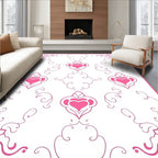 Pink Heart Filigree Swirls Rug