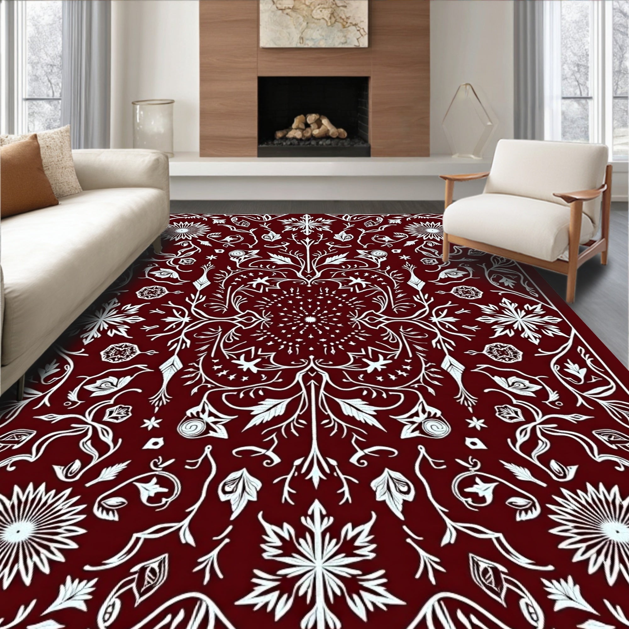Crimson Botanical Garden Medallion Rug