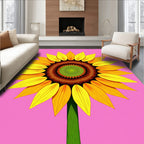 Golden Yellow Sunflower Mandala Harmony Rug