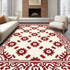 Crimson Bloom Border Ensemble Rug