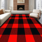 Bold Red Black Buffalo Checkered Rug