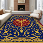 Regal Blue Golden Eagle Medallion Rug