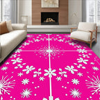 Fuchsia Snowflakes Garden Quadrants Rug