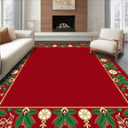 Red Pine Garland Ornament Border Rug