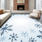 Dark Blue Snowflake Cascade Rug