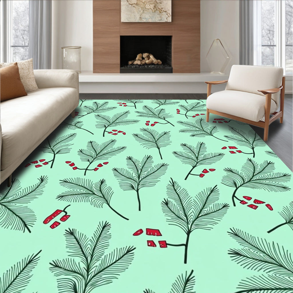 Foilage Red Berry Sprig Rug